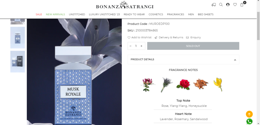 Musk Royale by Bonanza Satrangi best perfumes for men in pakistan