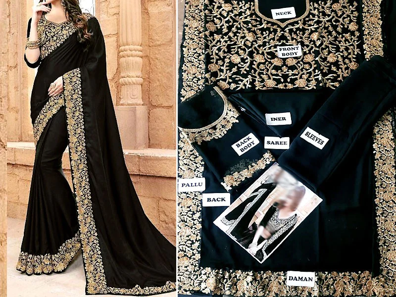 Buy Moltira Woven Paithani Cotton Silk Black Sarees Online @ Best Price In  India | Flipkart.com